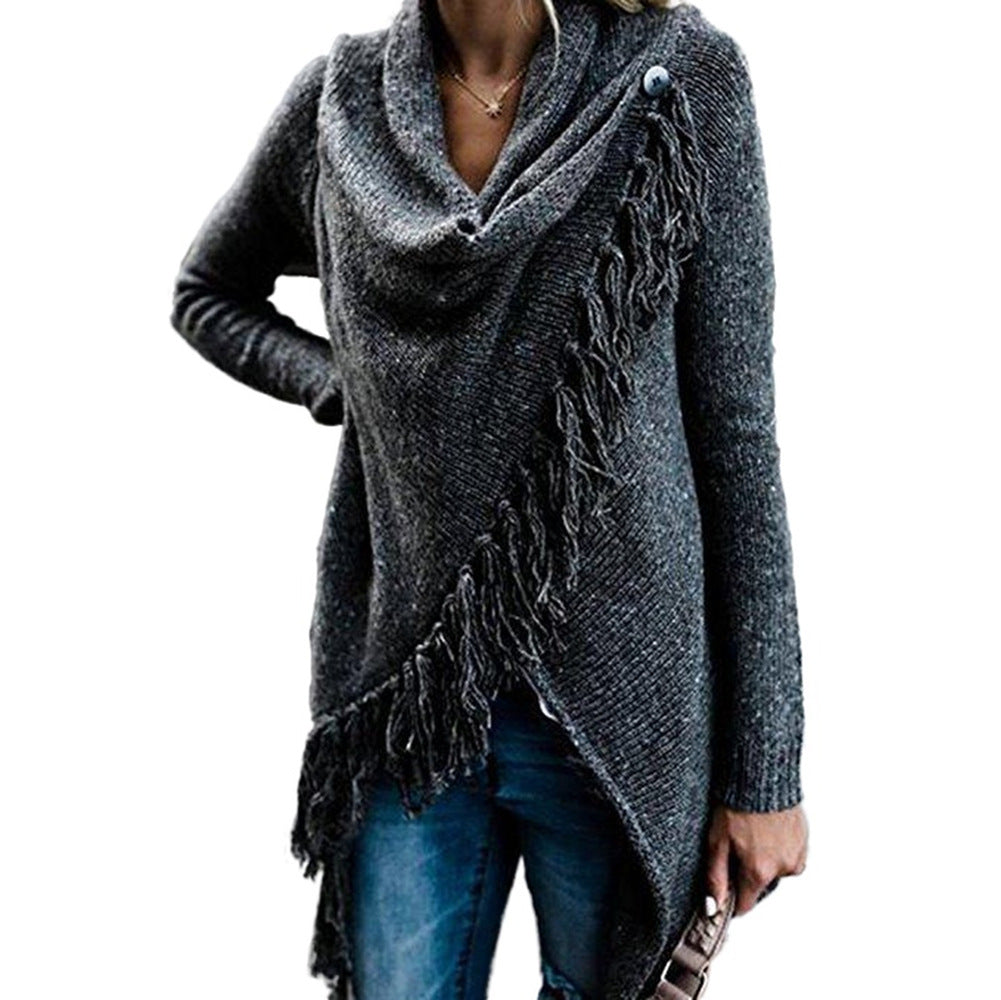 Women's Classy Durable Large Tassel Knitted Knitwear