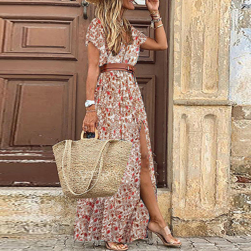 Women's Comfortable Fashion Boho Floral Dress Dresses