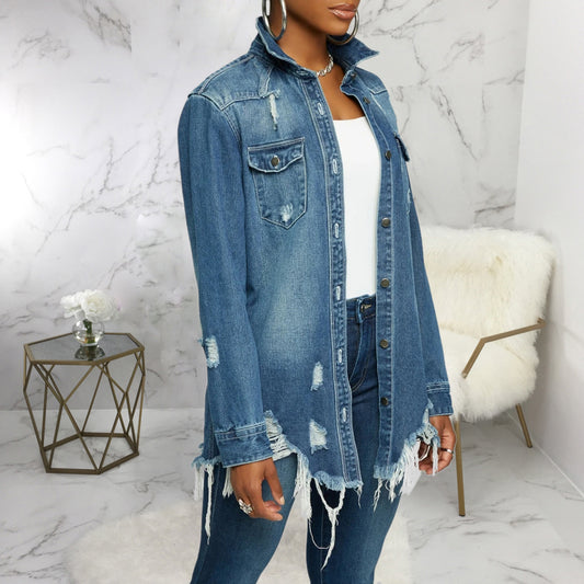Classic Model Sexy Fashion Lady's Denim Coats