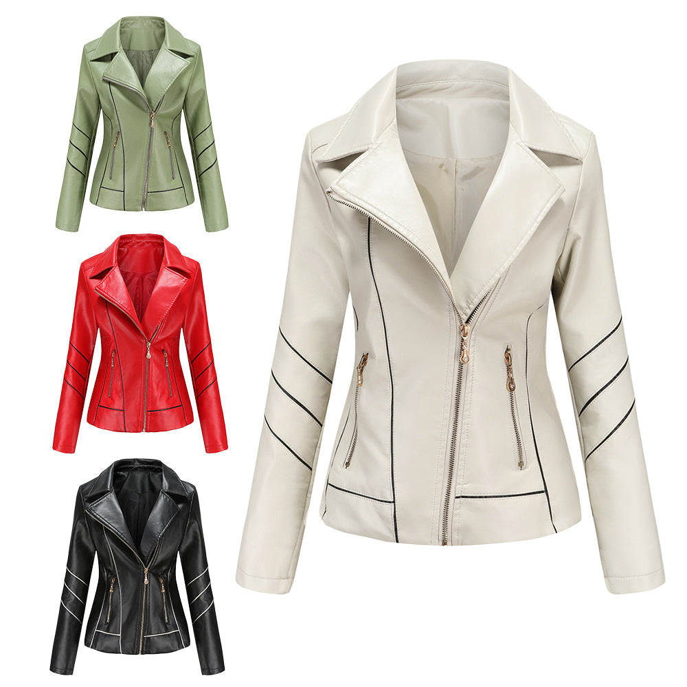 Women's Attractive Leather For Thin Motorcycle Jackets