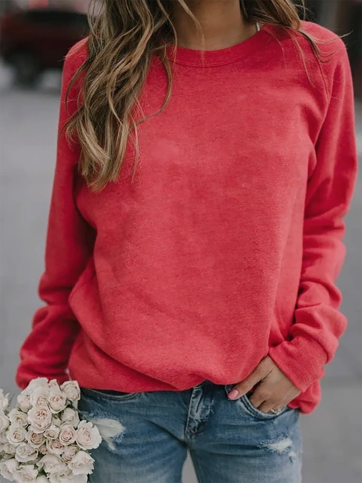 Women's Long Sleeve Crew Neck T-shirt Blouses