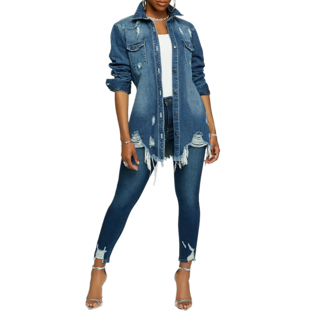 Classic Model Sexy Fashion Lady's Denim Coats