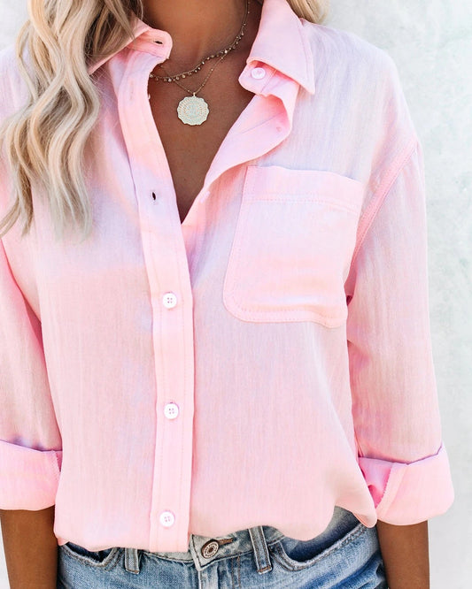 Women's Shirt Long Sleeve Lapel Casual Blouses