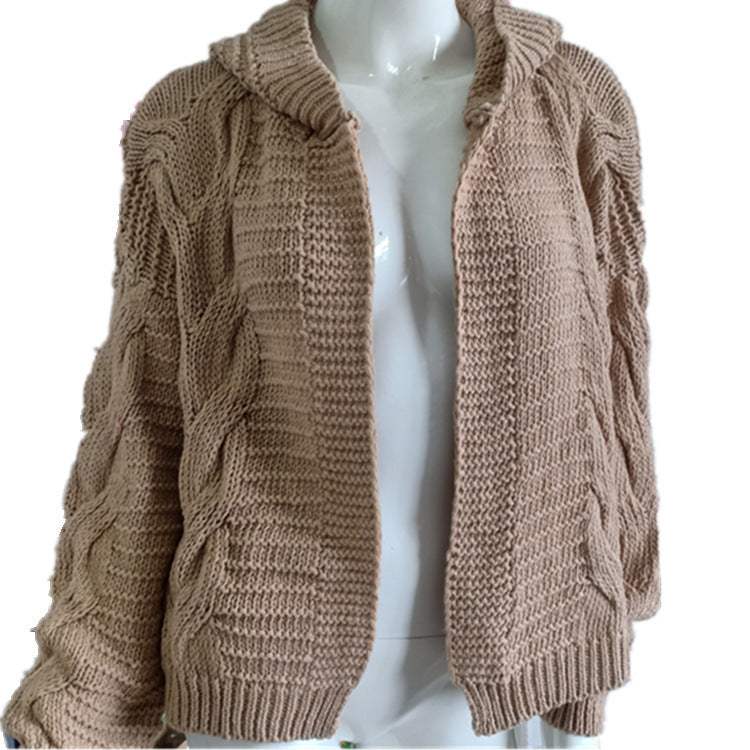 Women's Rough Thick Thread Twist Knitted Cardigans