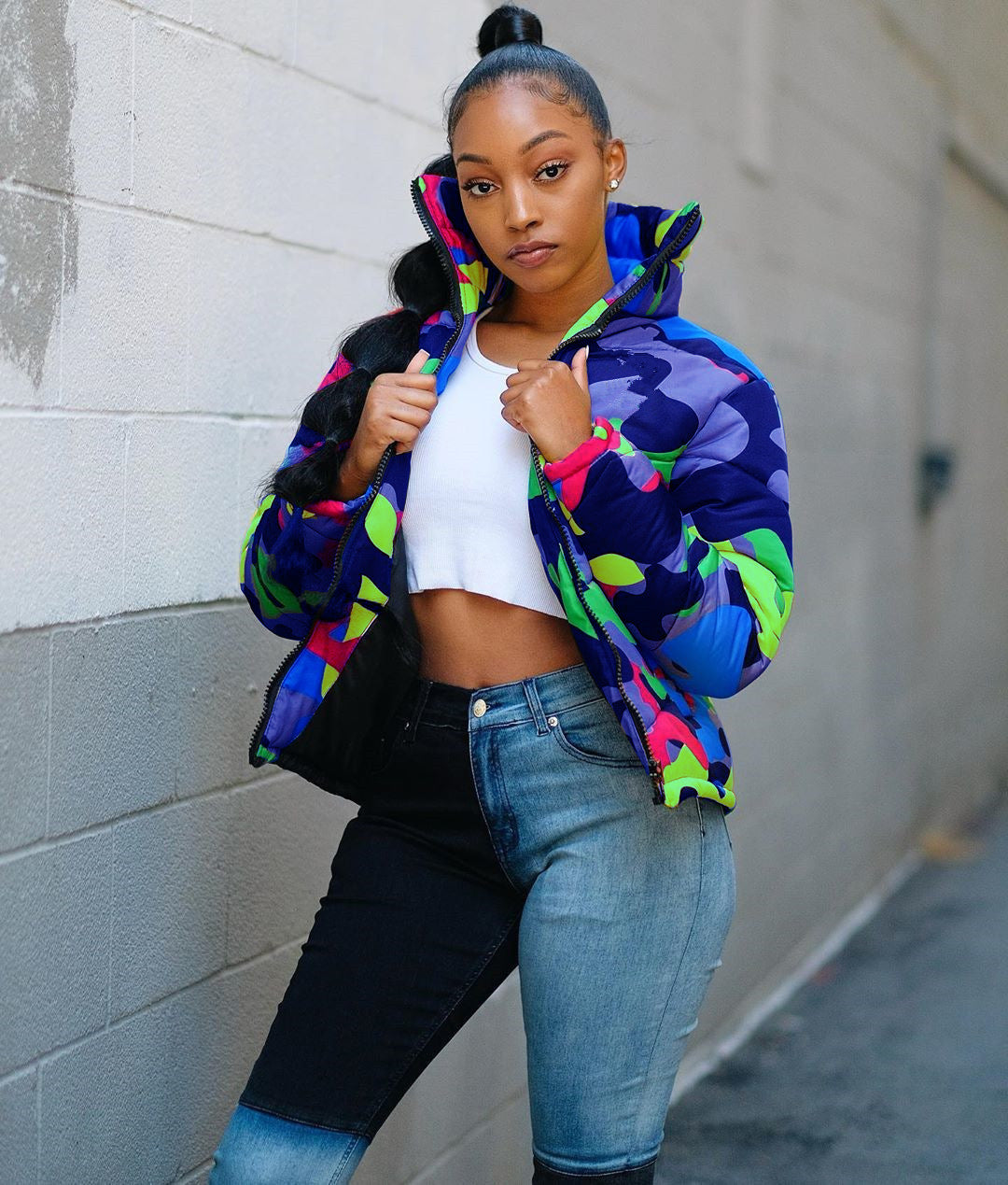 Women's & Men's & Can Wear Colorful Camouflage Printing Coats