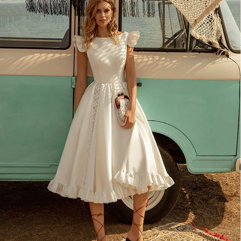 Graceful Durable Versatile Women's Sleeve Pettiskirt Dress
