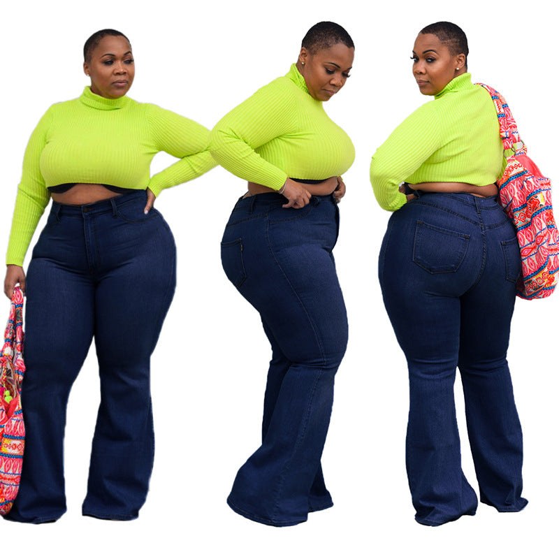 Slim Fit Wide Leg Fat Flared Jeans