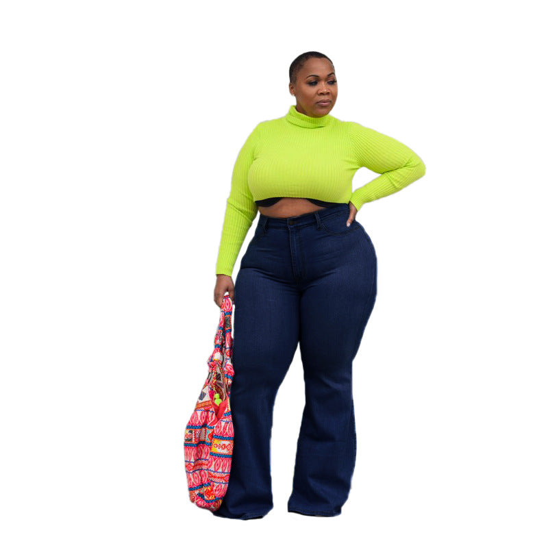 Slim Fit Wide Leg Fat Flared Jeans