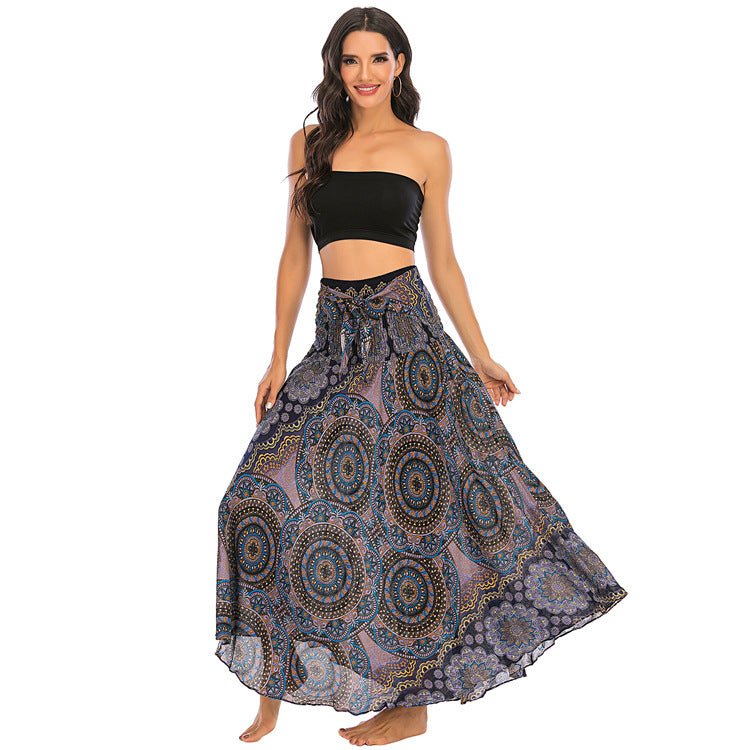 Casual Thai Beach Vacation Two-way Big Swing Belly Dress