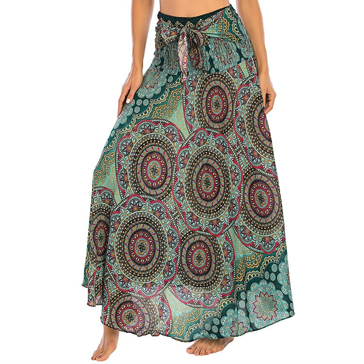 Casual Thai Beach Vacation Two-way Big Swing Belly Dress