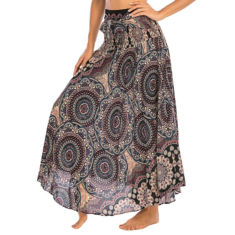 Casual Thai Beach Vacation Two-way Big Swing Belly Dress