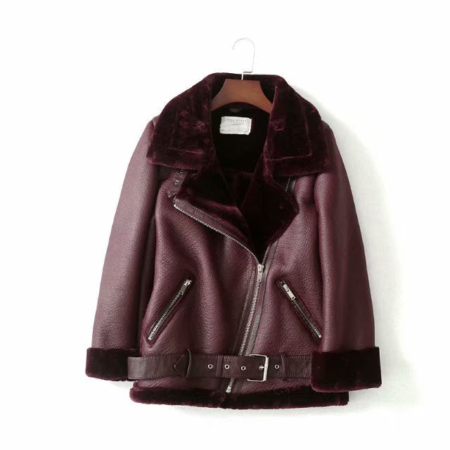 Women's Street Fashion Color Locomotive Fur Coats