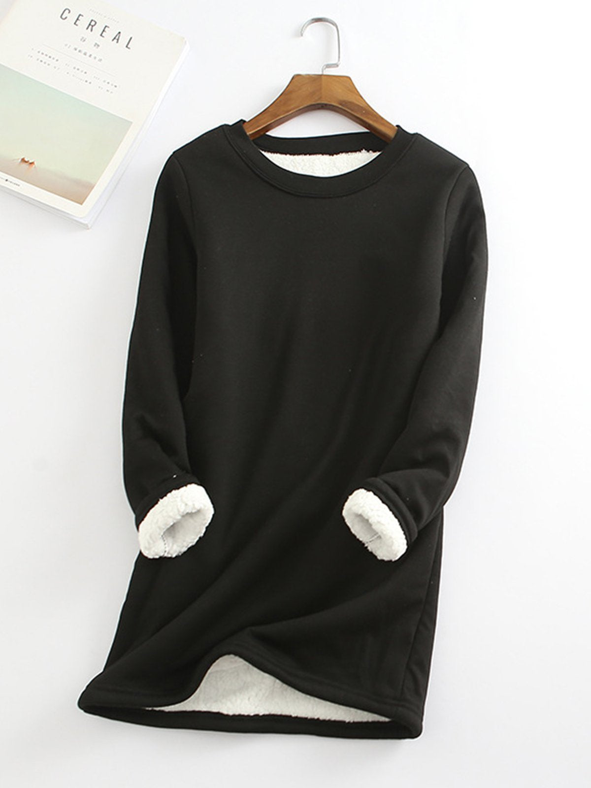 Women's Veet Padded Bottoming Shirt Mid-length Thickened Large Fleece Slim Fit Women's Sweater