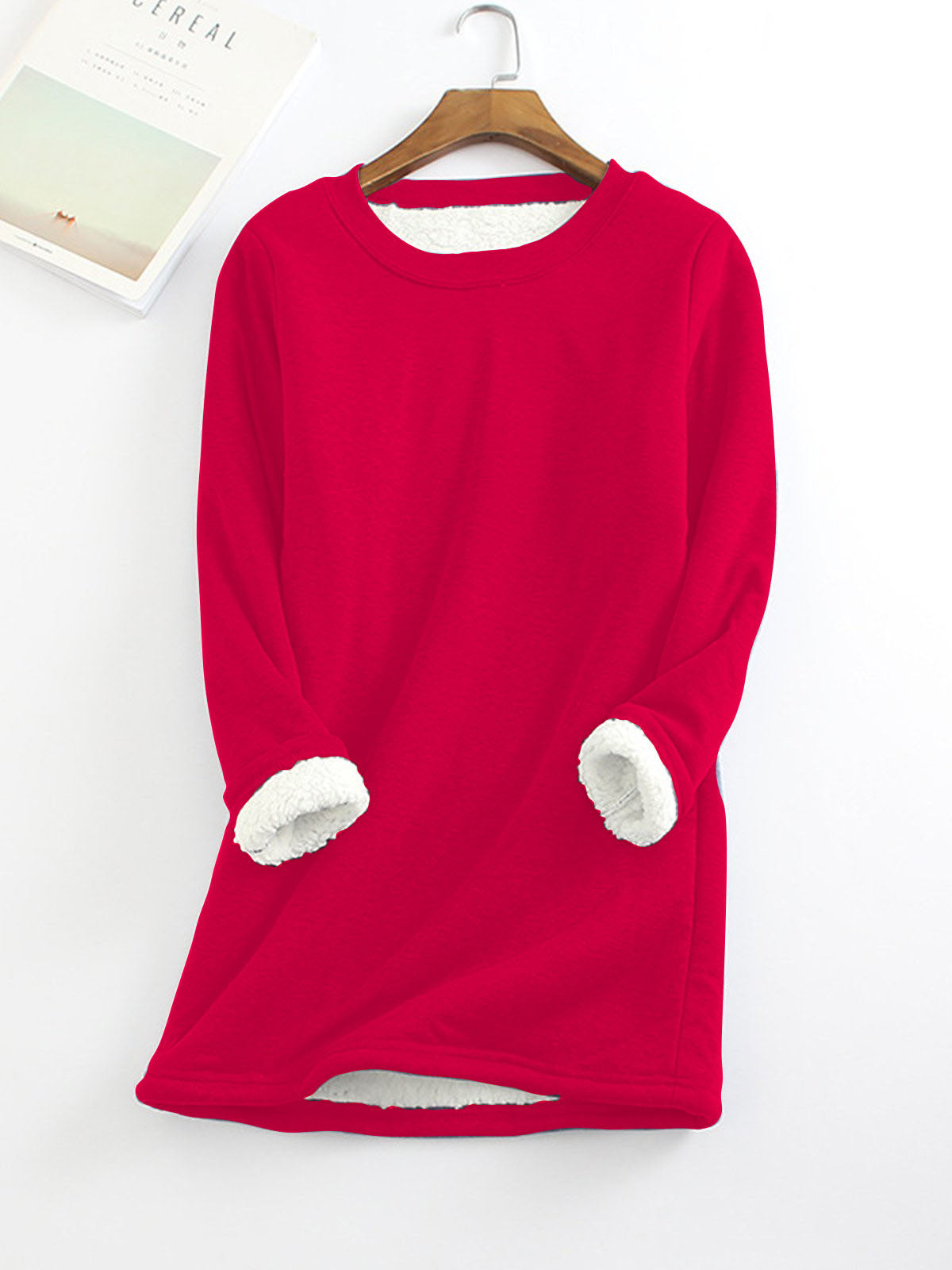 Women's Veet Padded Bottoming Shirt Mid-length Thickened Large Fleece Slim Fit Women's Sweater