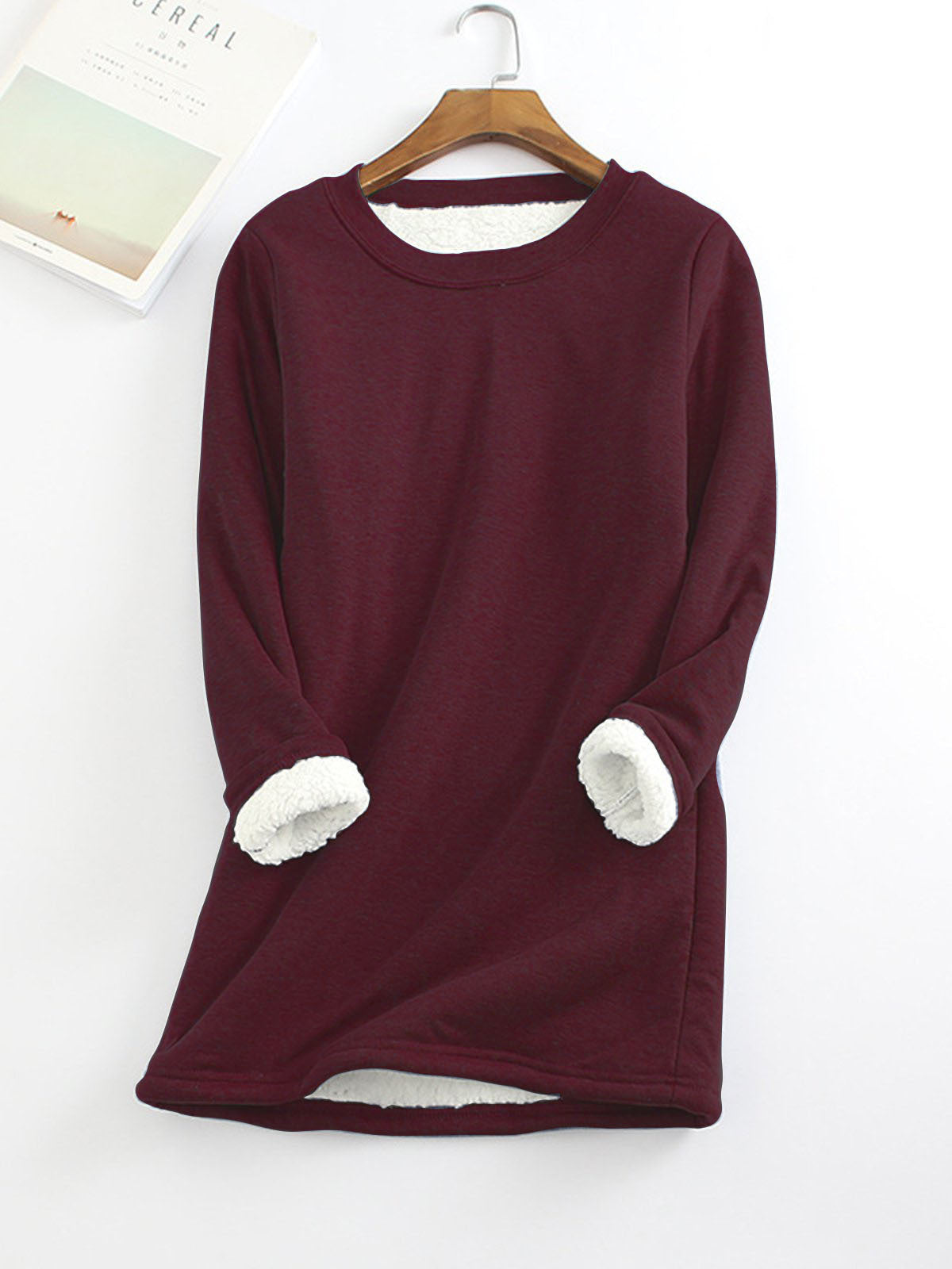 Women's Veet Padded Bottoming Shirt Mid-length Thickened Large Fleece Slim Fit Women's Sweater