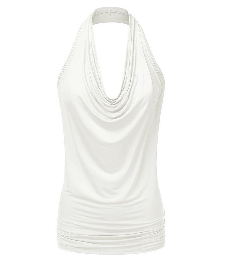 Women's Pullover Sleeveless T-shirt Female Pendant Backless Blouses