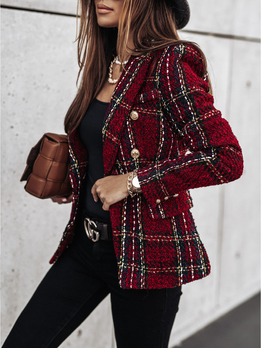 Attractive Long Sleeve Double Breasted Printed Coats