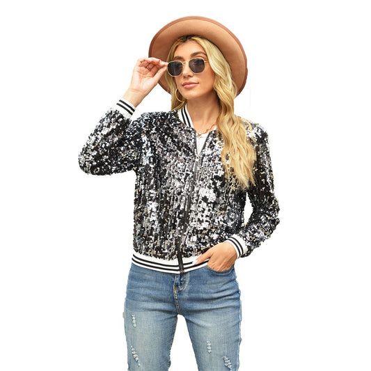 Women's New Charming Creative Sequined Long-sleeved Jackets