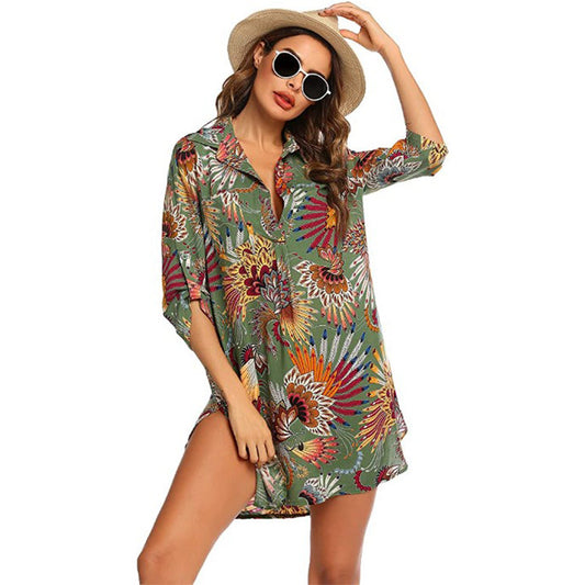 Women's Swimsuit Beach Cover Up Bikini Sun Blouses