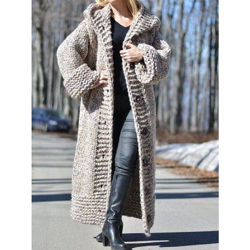 Women's Loose Hooded Long Knitted Large Sweaters