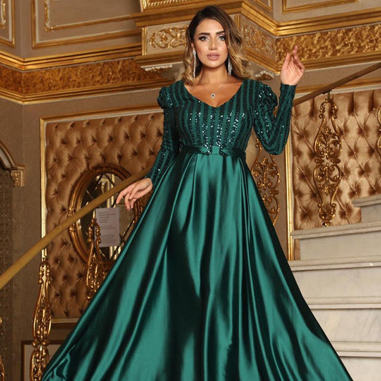 Women's Deep V Swing Sexy Dress Trailing Wedding Dresses