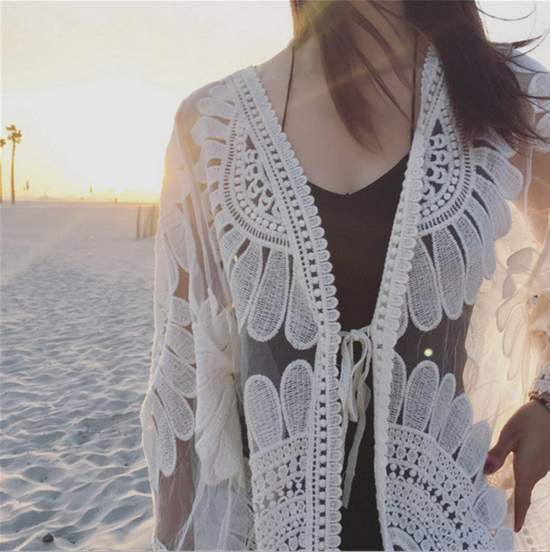 Women's Mid-length Loose Lace Shirt Sun Protection Clothing
