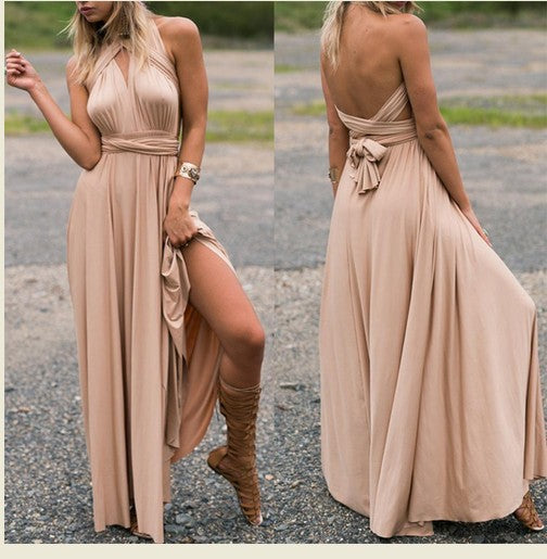Multiple Cross Backless Sexy Bandage One-piece Dress