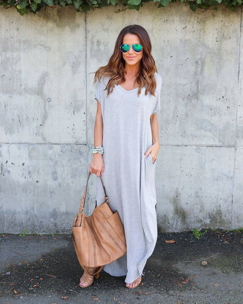 Creative Elegant Long Summer Pocket Split Dress