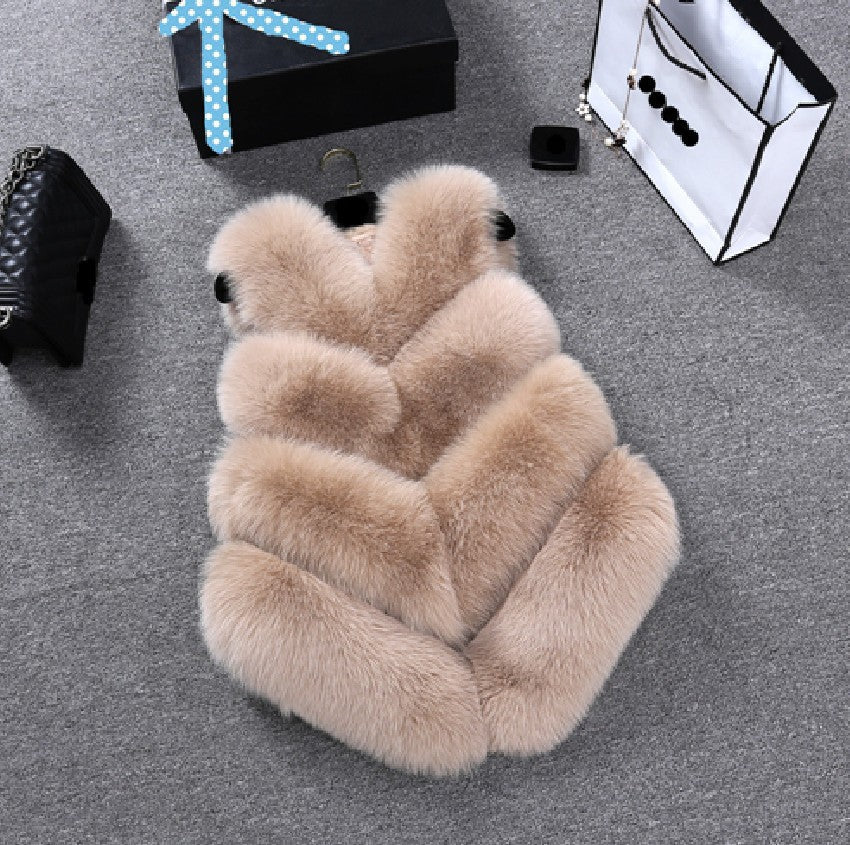 Women's Fur Imitation Fox Mid-length Slimming Patchwork Coats