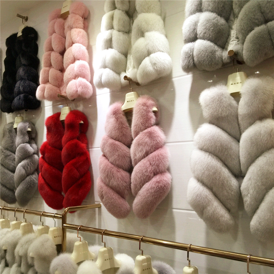 Women's Fur Imitation Fox Mid-length Slimming Patchwork Coats