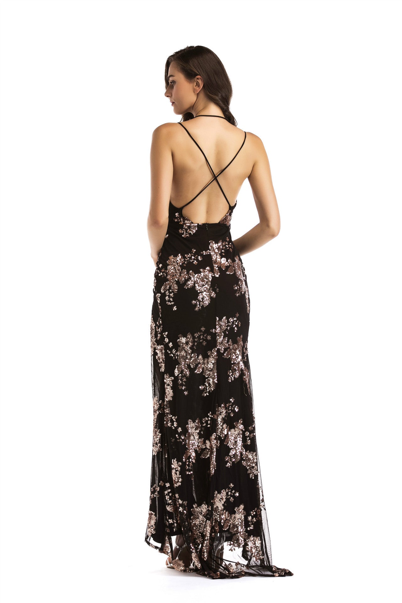 Sexy Strap Backless Dress Deep Split Dresses