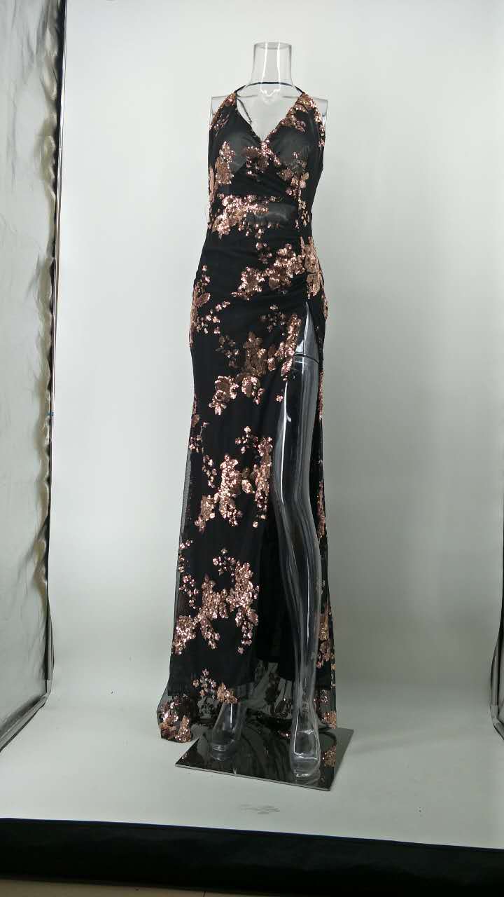 Sexy Strap Backless Dress Deep Split Dresses