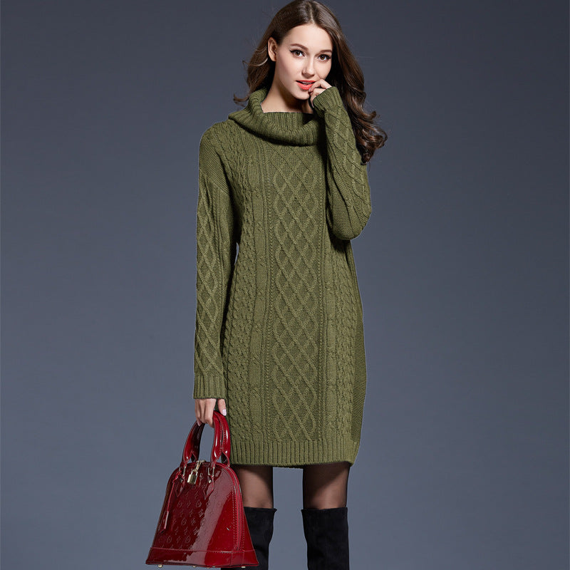 Women's Beautiful Durable Dress Long Turtleneck Knitwear