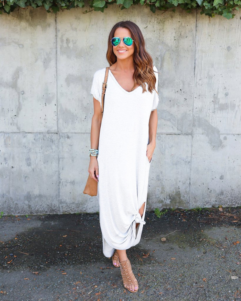 Creative Elegant Long Summer Pocket Split Dress