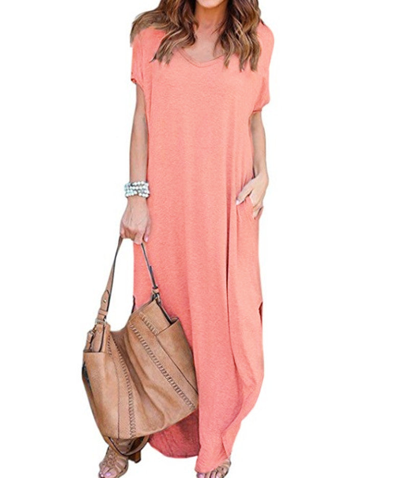 Creative Elegant Long Summer Pocket Split Dress