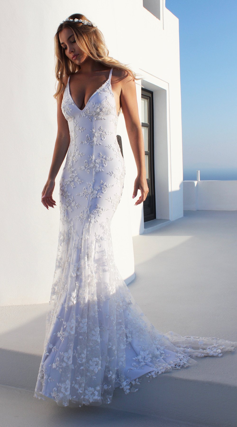 Comfortable Formal Dress Sexy White Suspender Wedding Dresses