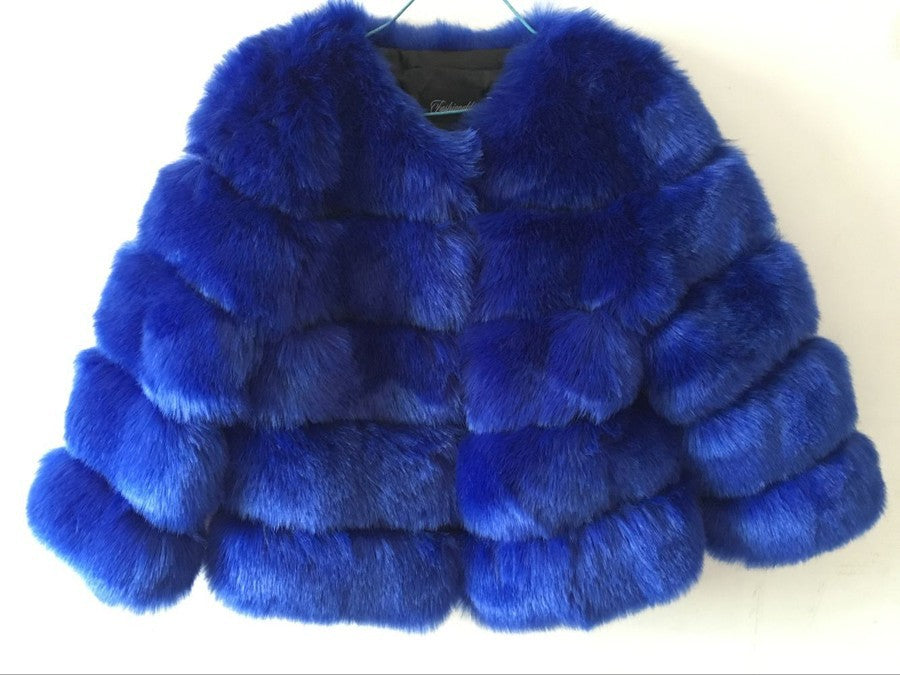 Women's Fox Fur Faux Long Sleeve Slimming Coats