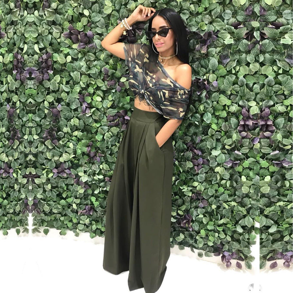 Fashion Personality Flared Wide Leg Casual Pants
