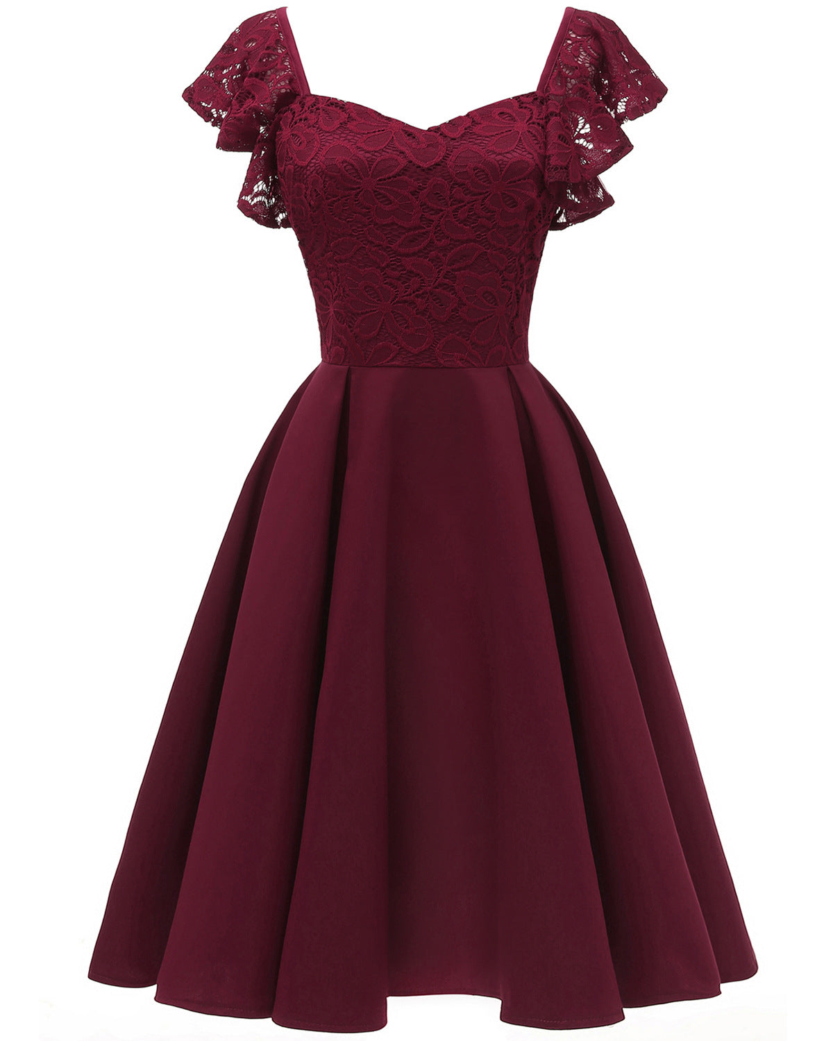 Lace Stitching Front Rear Double Elegant Dresses