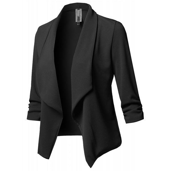 Color Long Sleeve Pleated Solid Small Blazers
