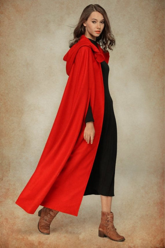 Comfortable Four-color Hooded Shawl Lengthened Cloak Coats