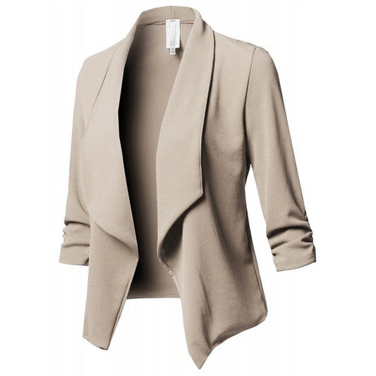 Color Long Sleeve Pleated Solid Small Blazers