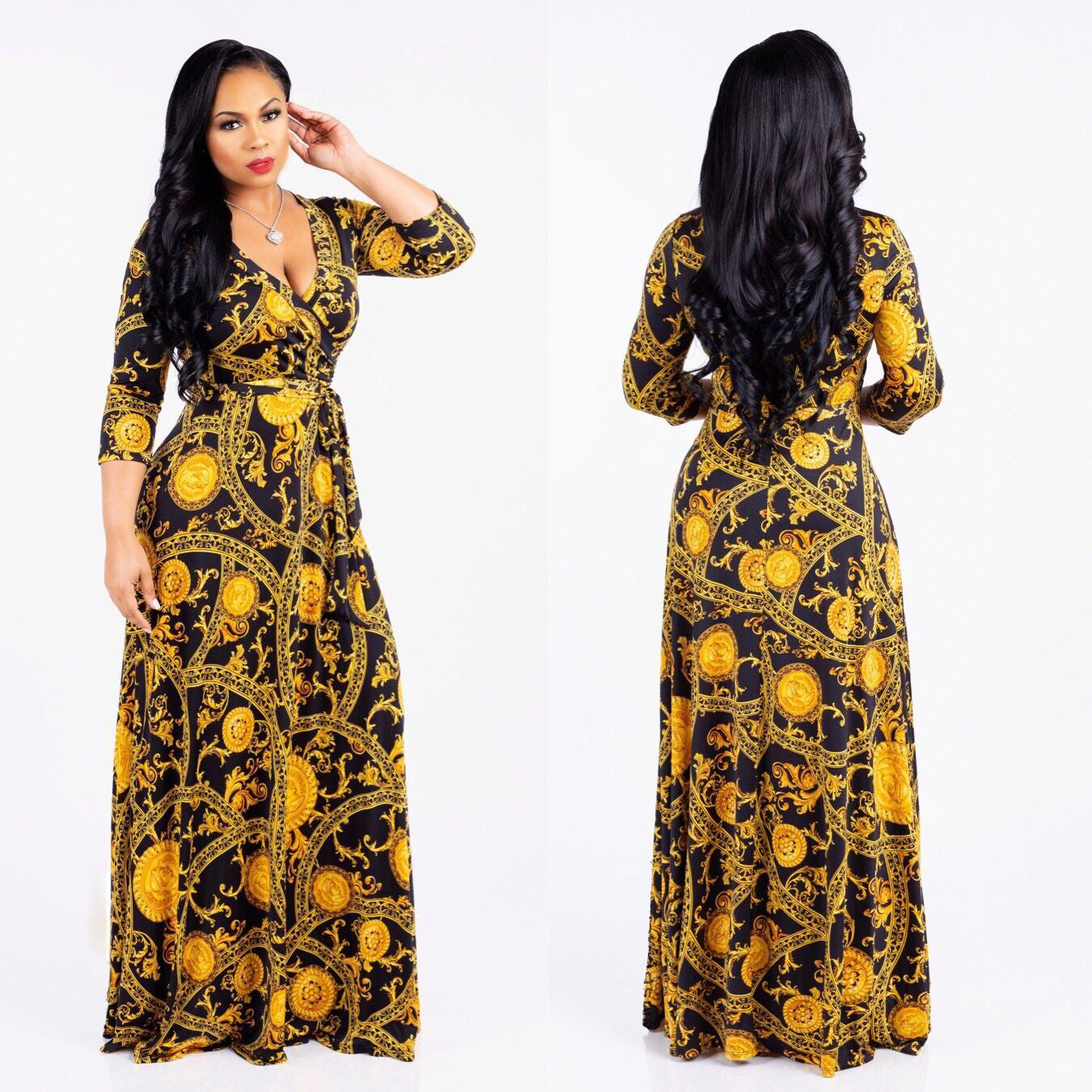 Stylish Autumn Bohemian Printed Oversized Dress Dresses