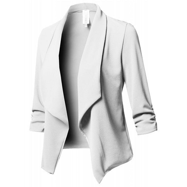 Color Long Sleeve Pleated Solid Small Blazers