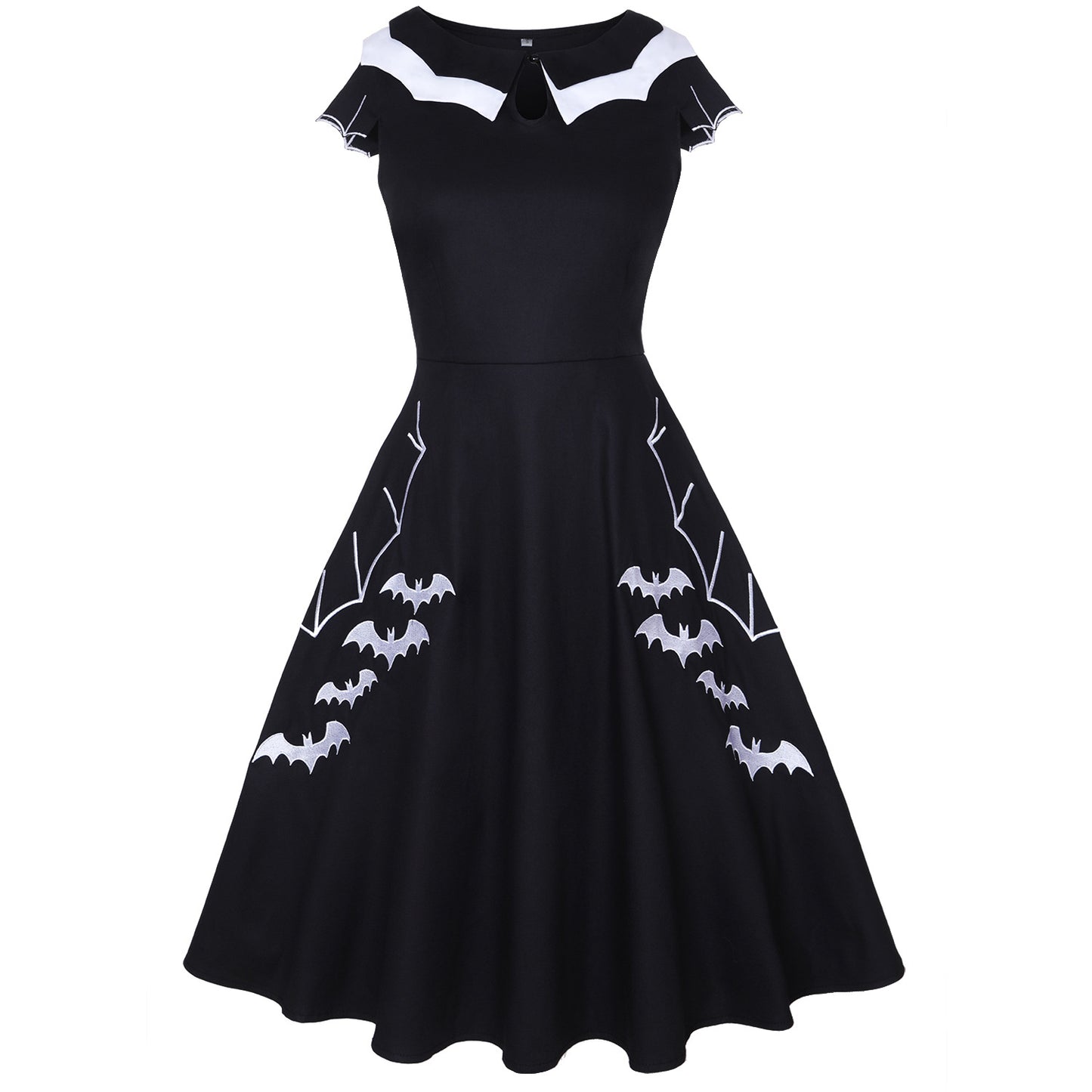 Women's Innovative Halloween Bat Embroidered Dress Dresses