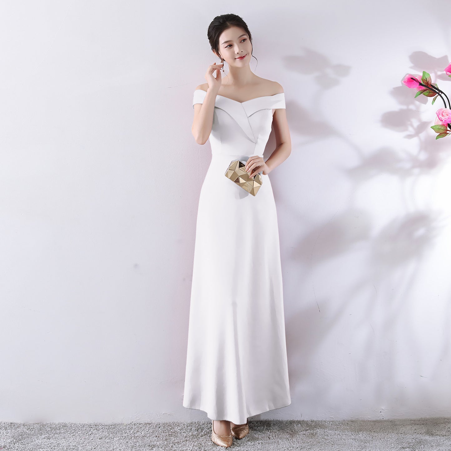 Bride Summer Red Long Family Visiting Wedding Dresses