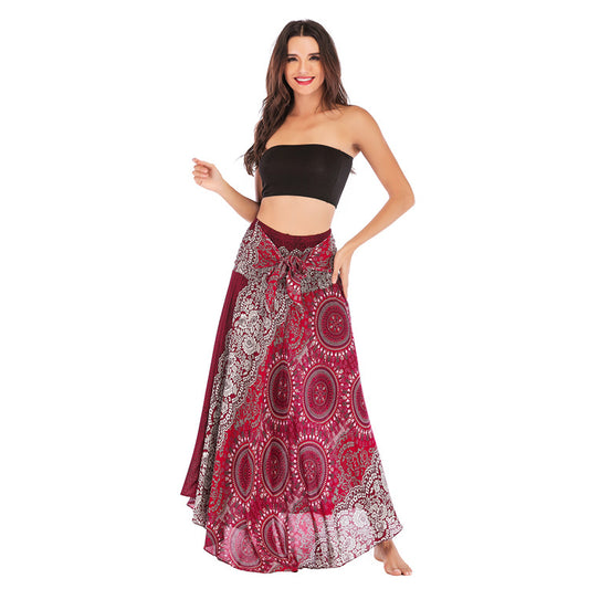 Casual Thai Beach Vacation Two-way Big Swing Belly Dress