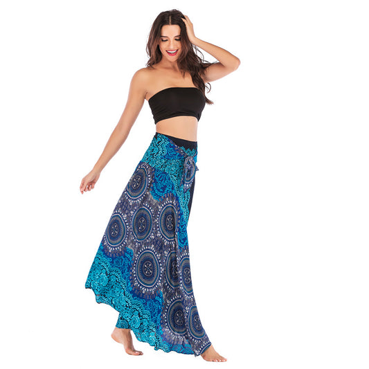 Casual Thai Beach Vacation Two-way Big Swing Belly Dress