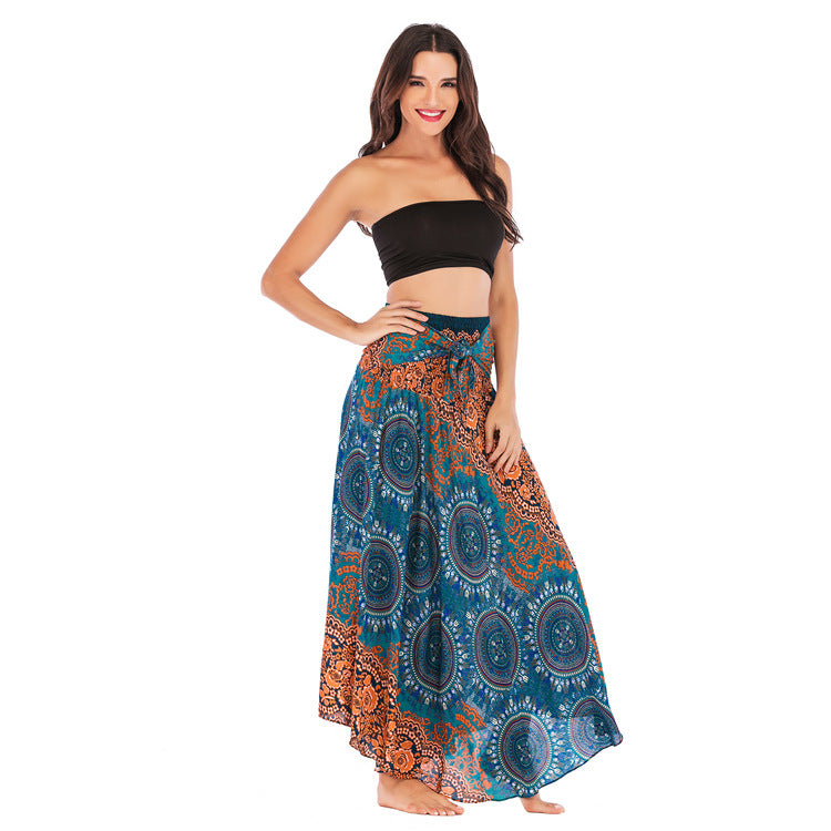 Casual Thai Beach Vacation Two-way Big Swing Belly Dress