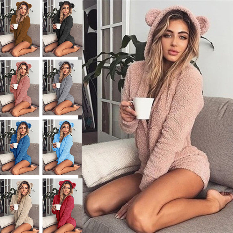 Trendy Durable Charming Hooded Long-sleeved Plush Fashion Casual Suit